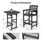 Ensemble de 5 chaises hautes Adirondack en plastique pour patio