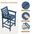 Ensemble de 5 chaises hautes Adirondack en plastique pour patio