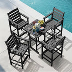 Ensemble de 5 chaises hautes Adirondack en plastique pour patio