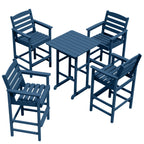 Ensemble de 5 chaises hautes Adirondack en plastique pour patio