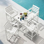 Ensemble de 5 chaises hautes Adirondack en plastique pour patio
