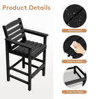 Ensemble de 5 chaises hautes Adirondack en plastique pour patio