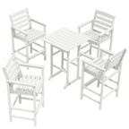 Ensemble de 5 chaises hautes Adirondack en plastique pour patio