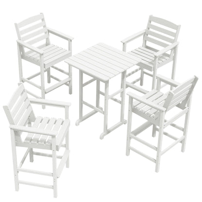 Ensemble de 5 chaises hautes Adirondack en plastique pour patio