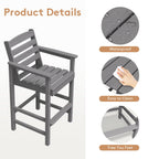 Ensemble de 5 chaises hautes Adirondack en plastique pour patio