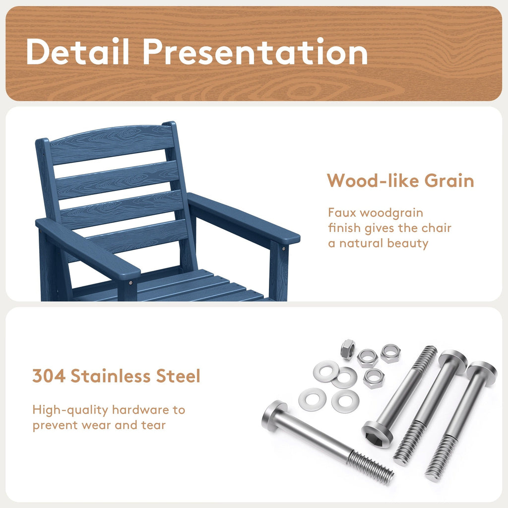 Ensemble de 5 chaises hautes Adirondack en plastique pour patio
