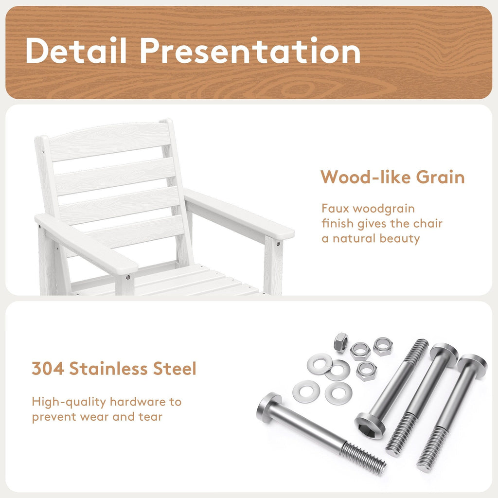 Ensemble de 5 chaises hautes Adirondack en plastique pour patio
