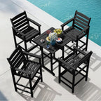 Ensemble de 5 chaises hautes Adirondack en plastique pour patio