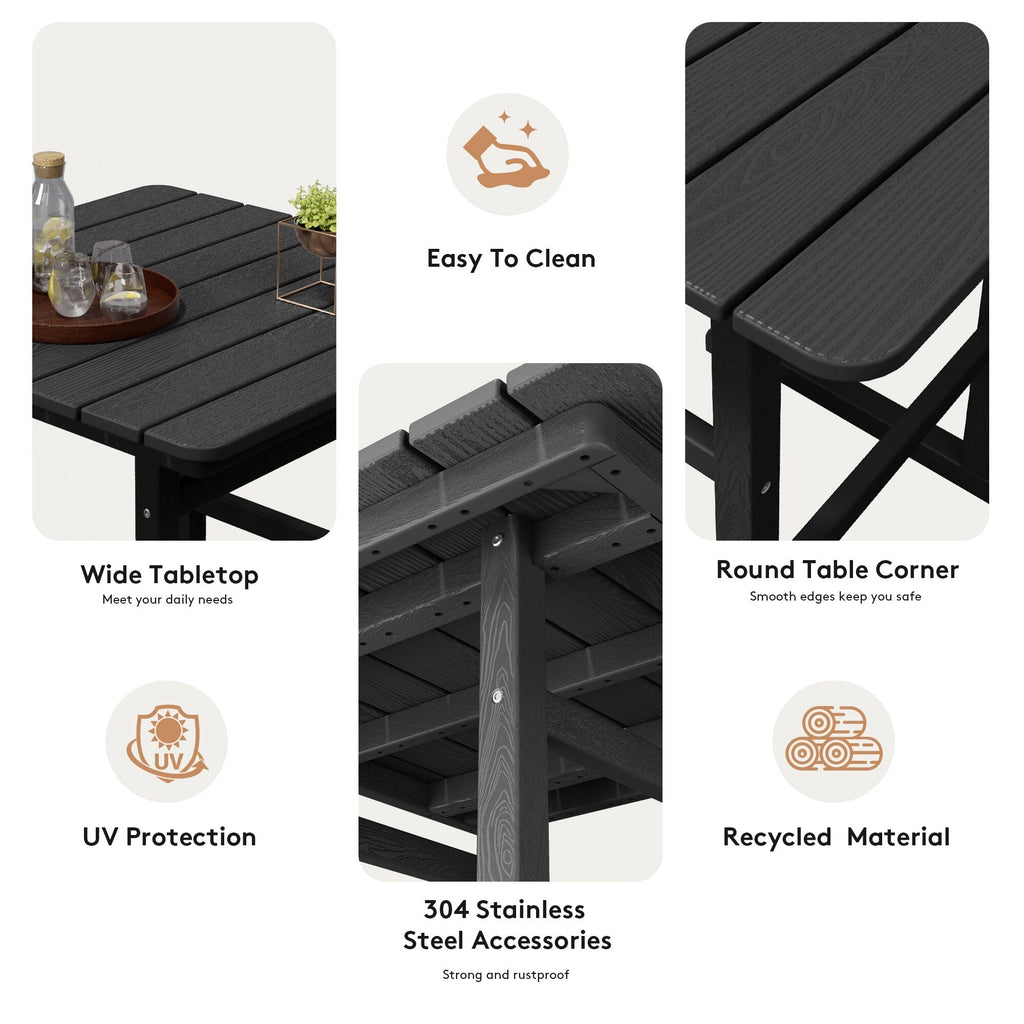 Ensemble de 5 chaises hautes Adirondack en plastique pour patio