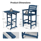 Ensemble de 5 chaises hautes Adirondack en plastique pour patio