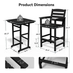 Ensemble de 5 chaises hautes Adirondack en plastique pour patio