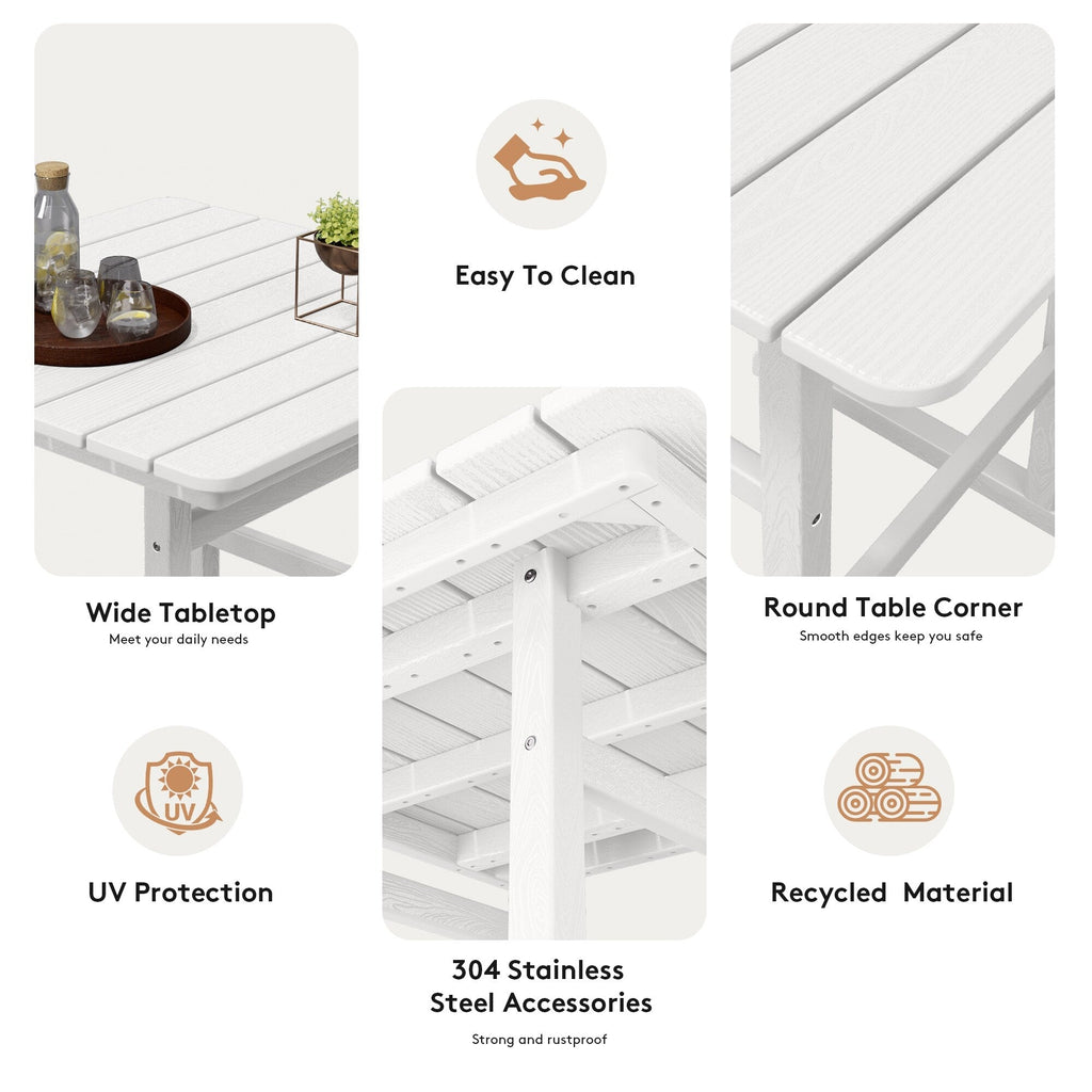Ensemble de 5 chaises hautes Adirondack en plastique pour patio