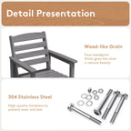 Ensemble de 5 chaises hautes Adirondack en plastique pour patio