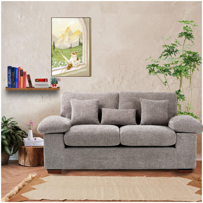 Canapé 2 places en chenille pelucheuse 73 - Comprend 3 oreillers et un coussin de dossier amovible en prime - Canapé 2 places de salon