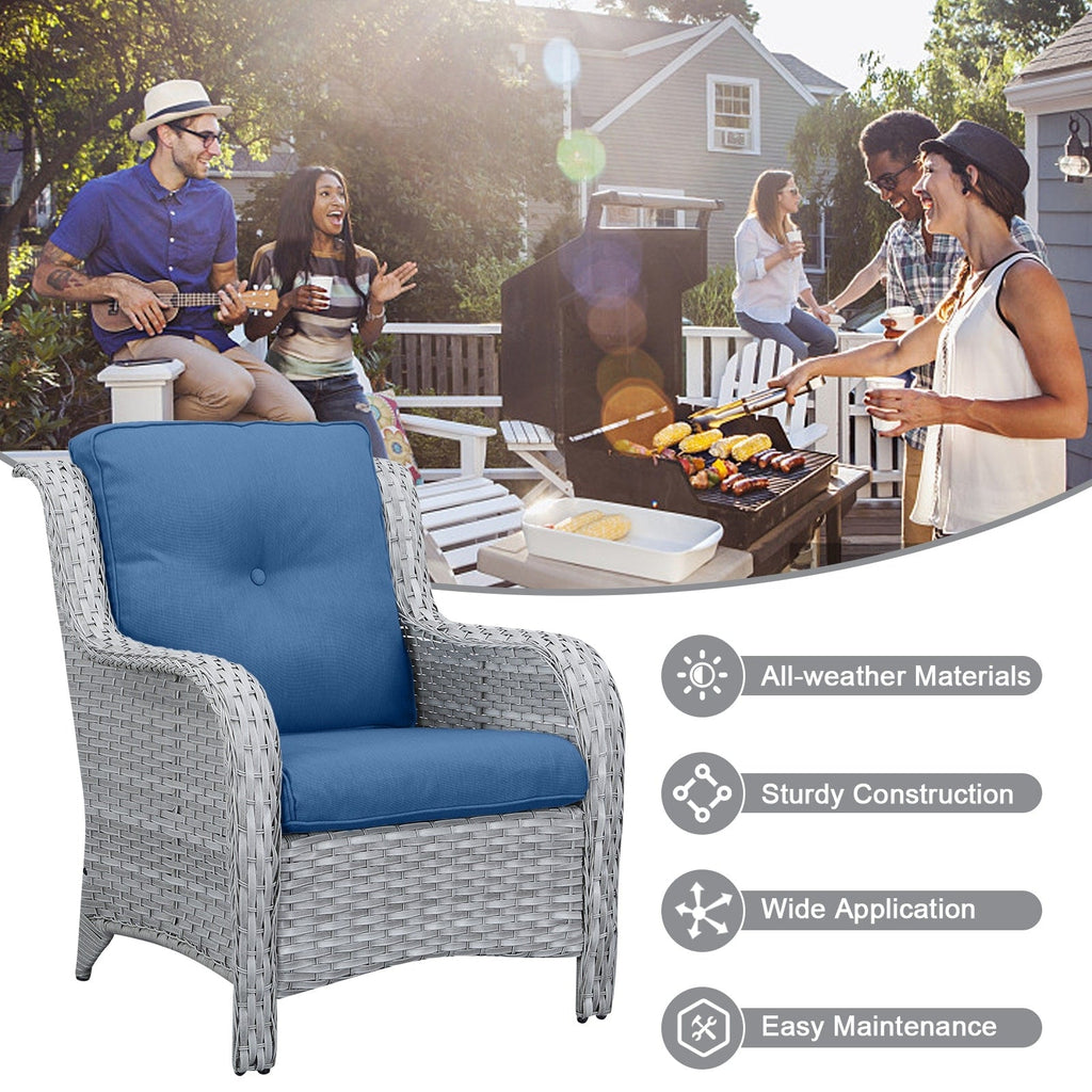 Pocassy Ensemble de 4 chaises de jardin avec canapé et table basse