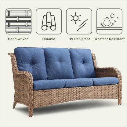 Pocassy Ensemble de 4 chaises de jardin avec canapé et table basse