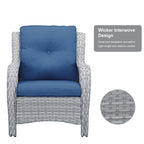 Pocassy Ensemble de 4 chaises de jardin avec canapé et table basse
