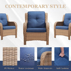 Pocassy Ensemble de 4 chaises de jardin avec canapé et table basse