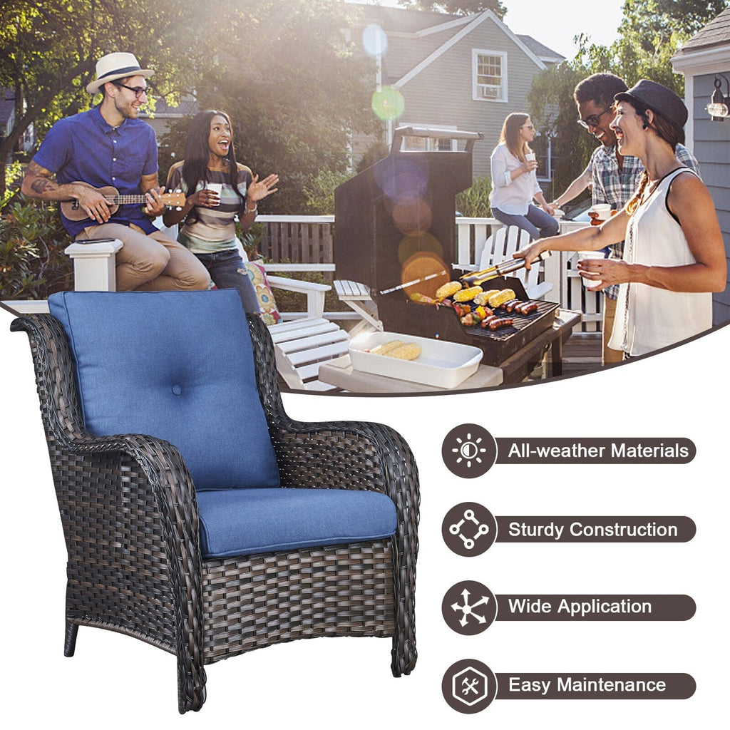 Pocassy Ensemble de 4 chaises de jardin avec canapé et table basse