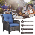 Pocassy Ensemble de 4 chaises de jardin avec canapé et table basse