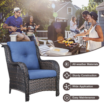 Pocassy Ensemble de 4 chaises de jardin avec canapé et table basse