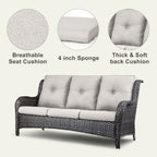 Pocassy Ensemble de 4 chaises de jardin avec canapé et table basse