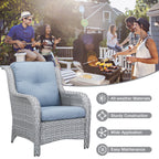 Pocassy Ensemble de 4 chaises de jardin avec canapé et table basse