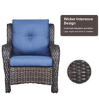Pocassy Ensemble de 4 chaises de jardin avec canapé et table basse