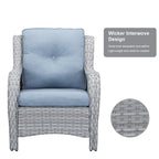 Pocassy Ensemble de 4 chaises de jardin avec canapé et table basse