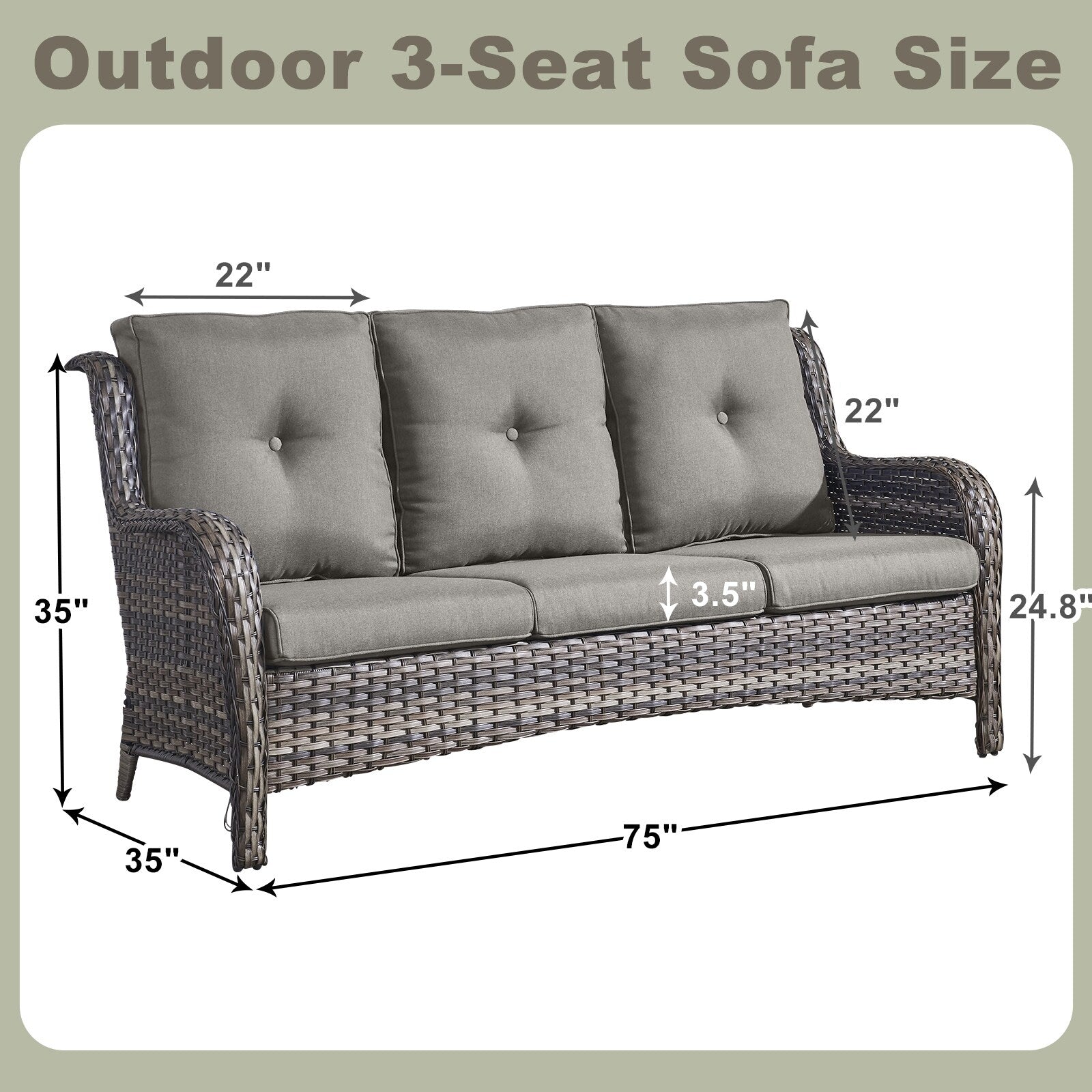 Pocassy Ensemble de 4 chaises de jardin avec canapé et table basse