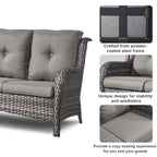 Pocassy Ensemble de 4 chaises de jardin avec canapé et table basse