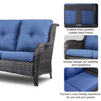 Pocassy Ensemble de 4 chaises de jardin avec canapé et table basse