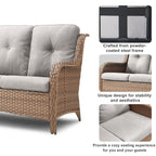 Pocassy Ensemble de 4 chaises de jardin avec canapé et table basse