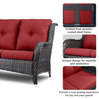 Pocassy Ensemble de 4 chaises de jardin avec canapé et table basse