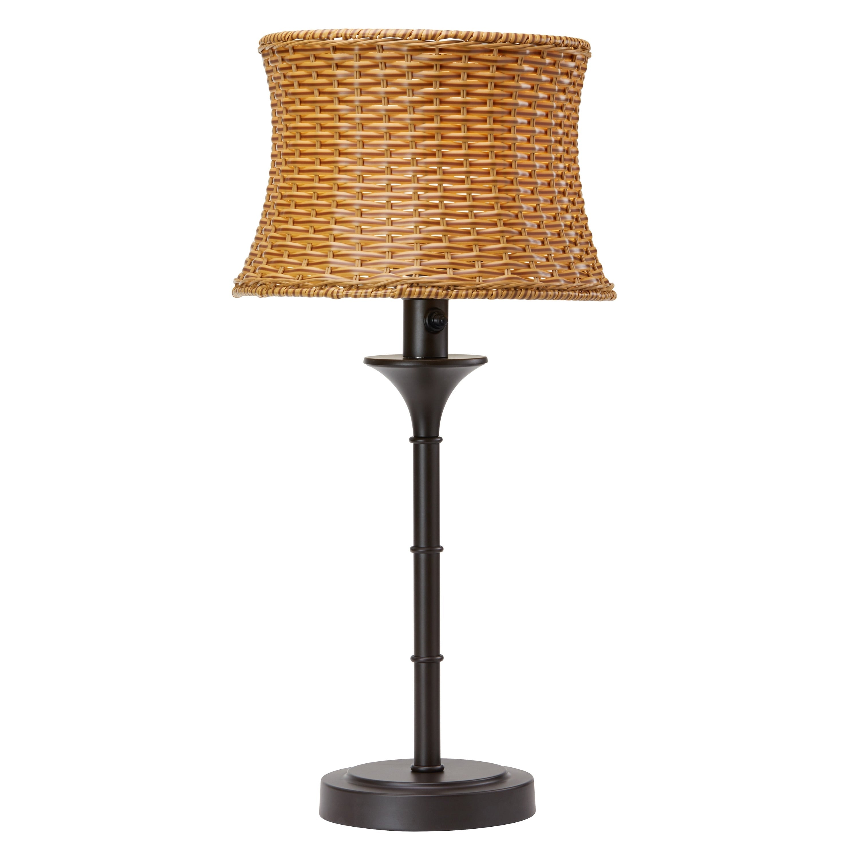 Lampe de table d'extérieur Pocologan Tan 25,25 pouces par Havenside Home - 12,5 L x 12,5 l x 25,25 H