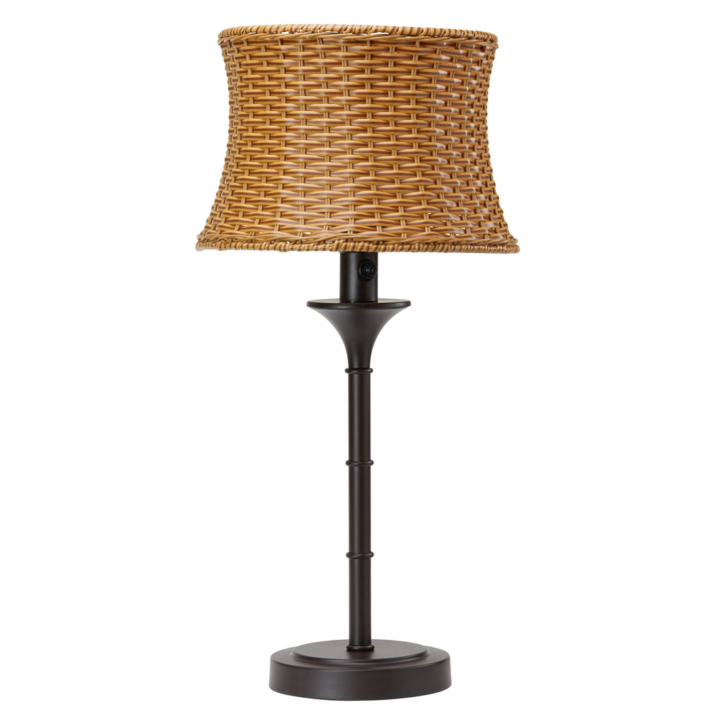 Lampe de table d'extérieur Pocologan Tan 25,25 pouces par Havenside Home - 12,5 L x 12,5 l x 25,25 H