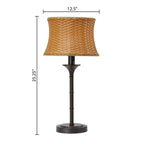 Lampe de table d'extérieur Pocologan Tan 25,25 pouces par Havenside Home - 12,5 L x 12,5 l x 25,25 H