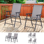 Chaises de patio pliantes grises Podena (lot de 2) par Havenside Home
