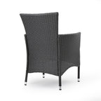 Ensemble de salle à manger d'extérieur Pointe 7 pièces en aluminium avec chaises en osier par Christopher Knight Home