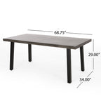 Ensemble de salle à manger d'extérieur Pointe 7 pièces en aluminium avec chaises en osier par Christopher Knight Home