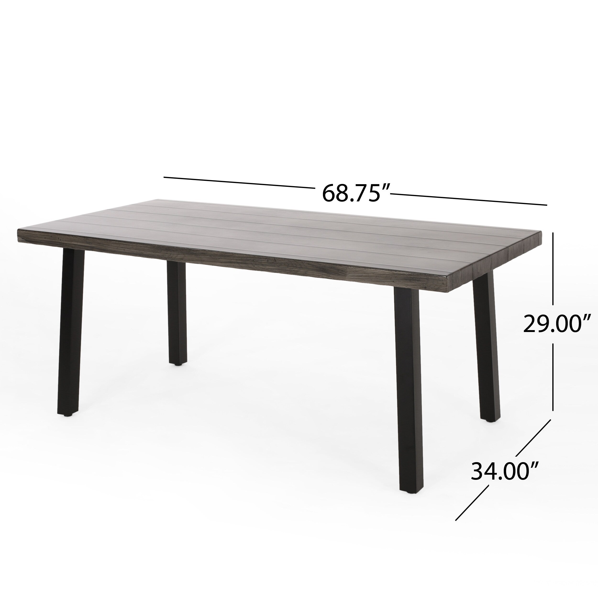 Ensemble de salle à manger d'extérieur Pointe 7 pièces en aluminium avec chaises en osier par Christopher Knight Home