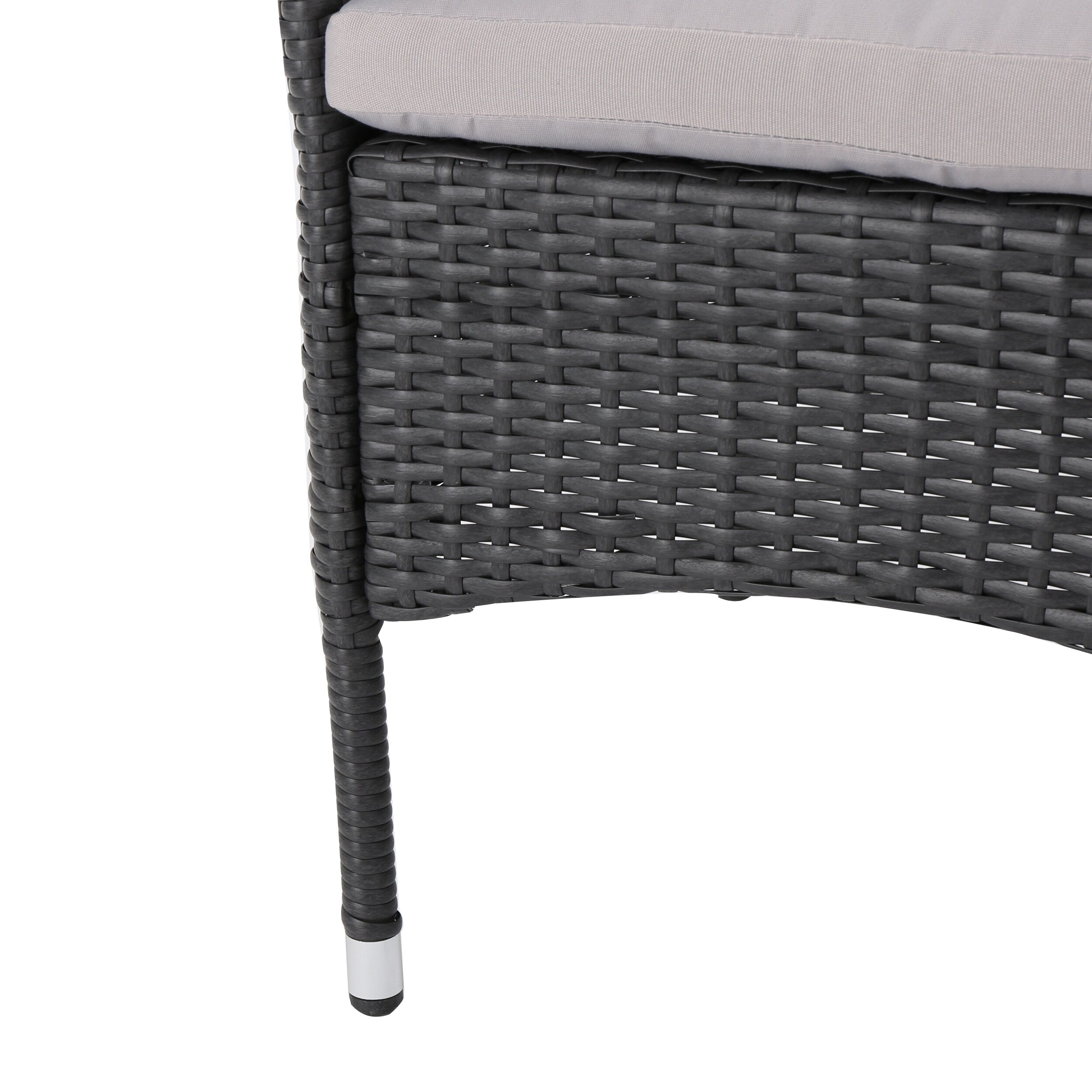 Ensemble de salle à manger d'extérieur Pointe 7 pièces en aluminium avec chaises en osier par Christopher Knight Home