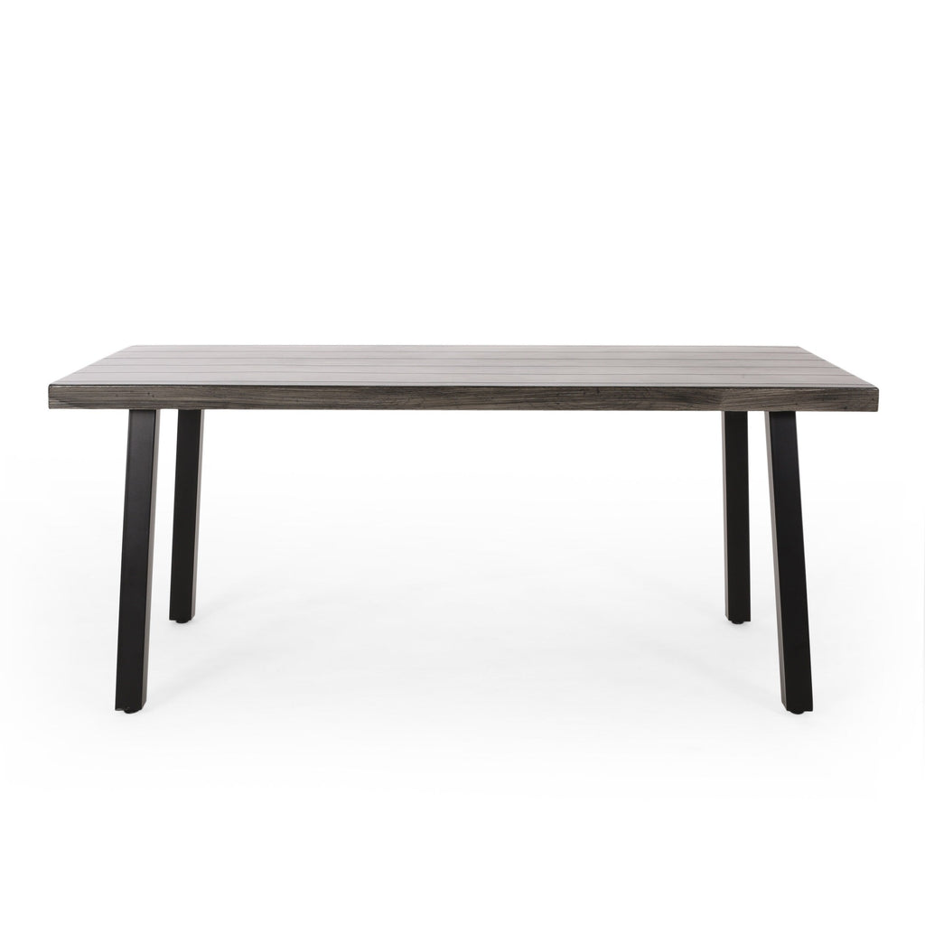 Ensemble de salle à manger d'extérieur Pointe 7 pièces en aluminium avec chaises en osier par Christopher Knight Home