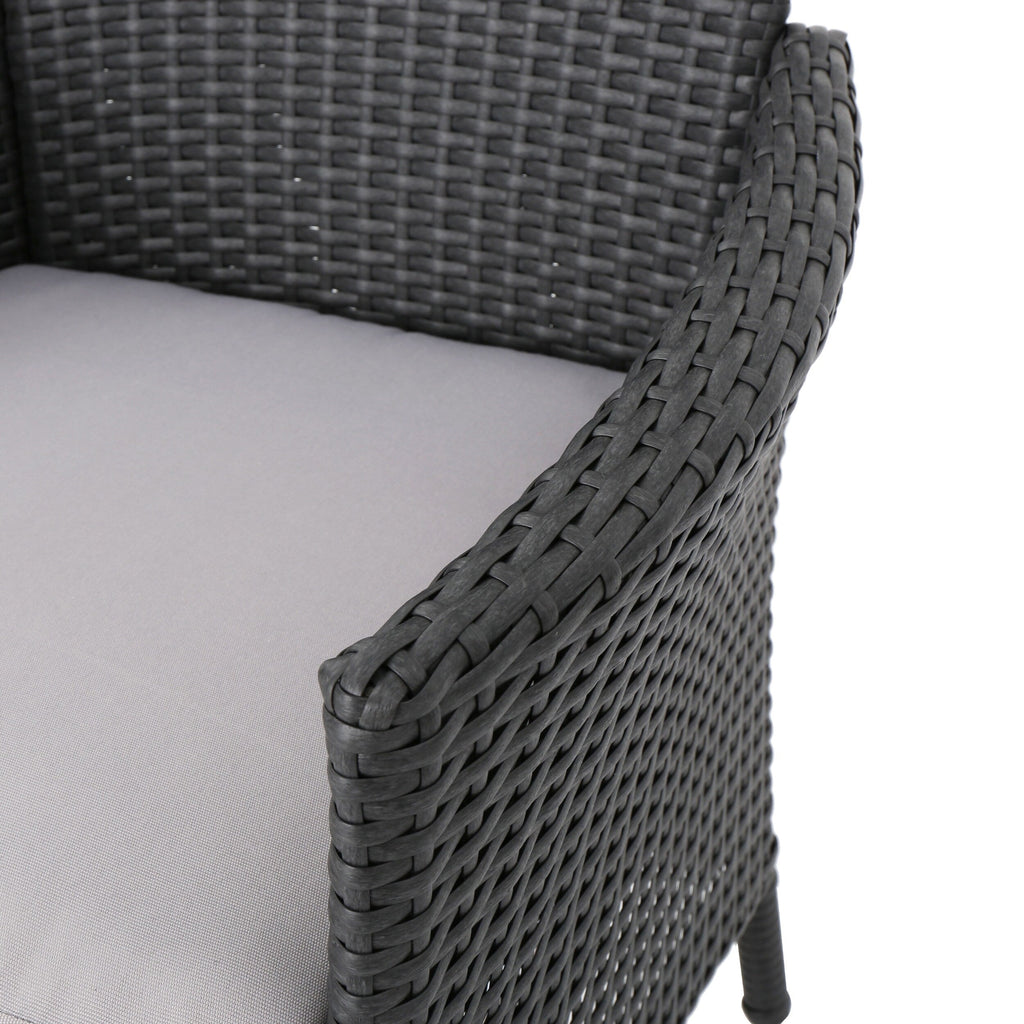 Ensemble de salle à manger d'extérieur Pointe 7 pièces en aluminium avec chaises en osier par Christopher Knight Home