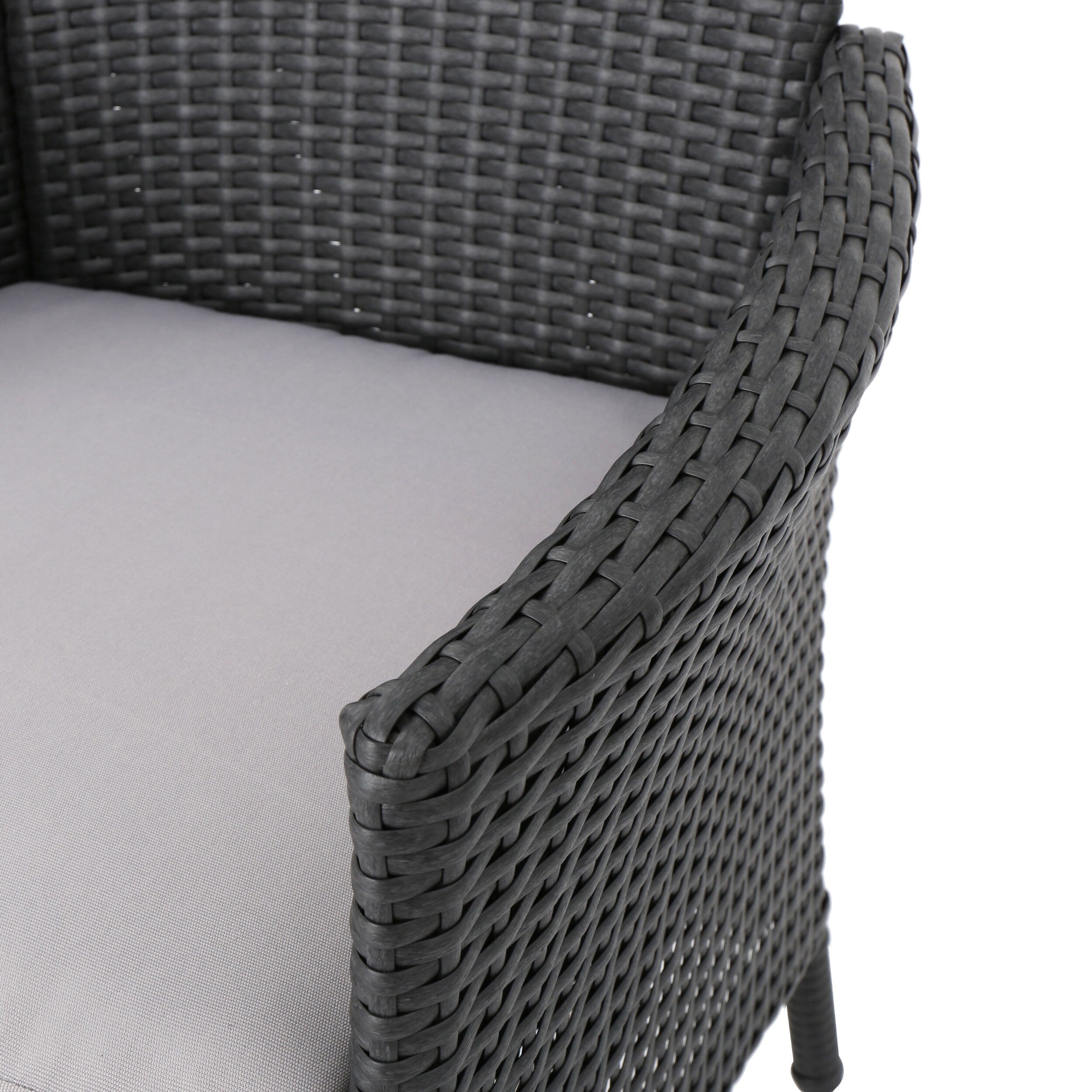 Ensemble de salle à manger d'extérieur Pointe 7 pièces en aluminium avec chaises en osier par Christopher Knight Home