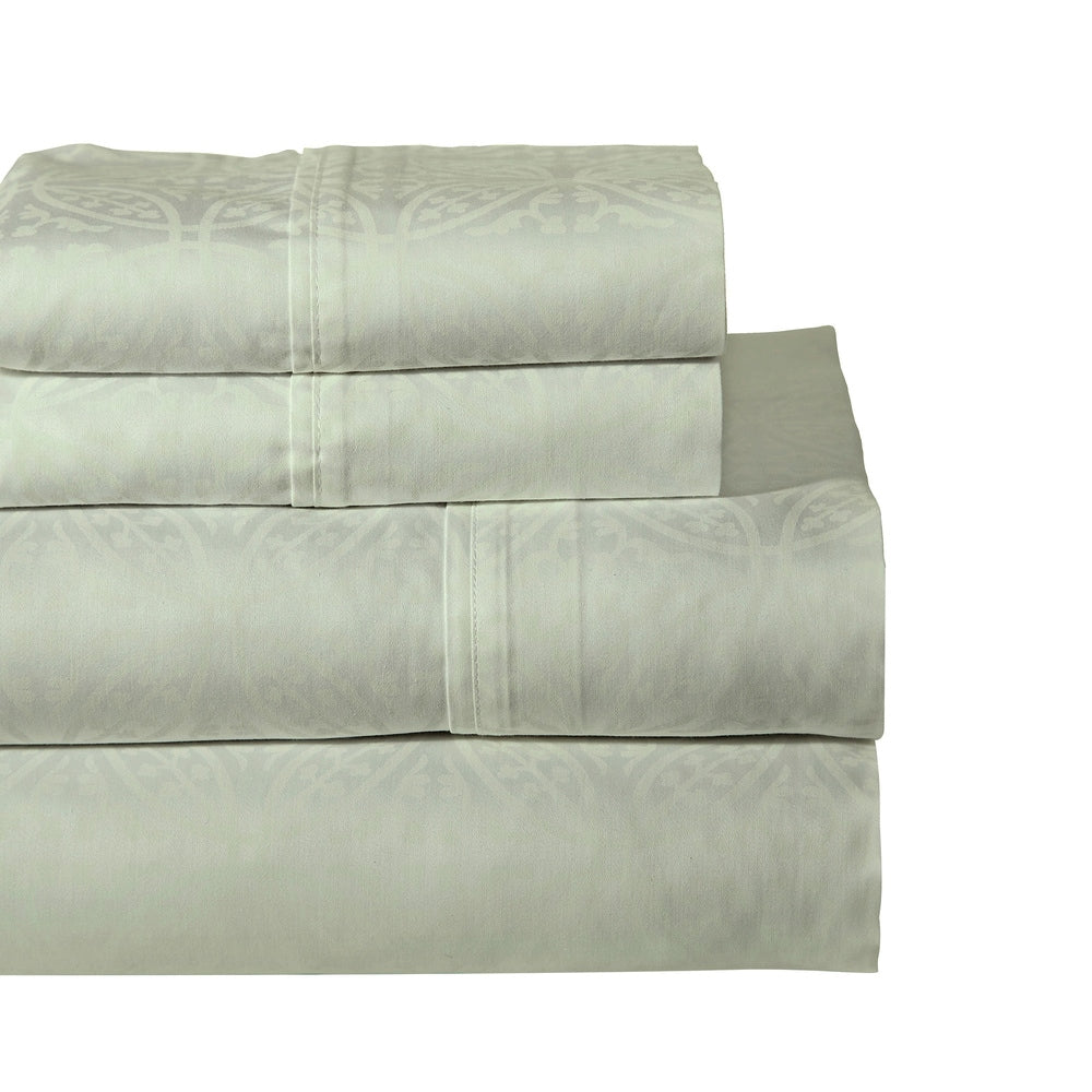 Parure de lit Pointehaven en coton peigné 300 fils imprimé ton sur ton