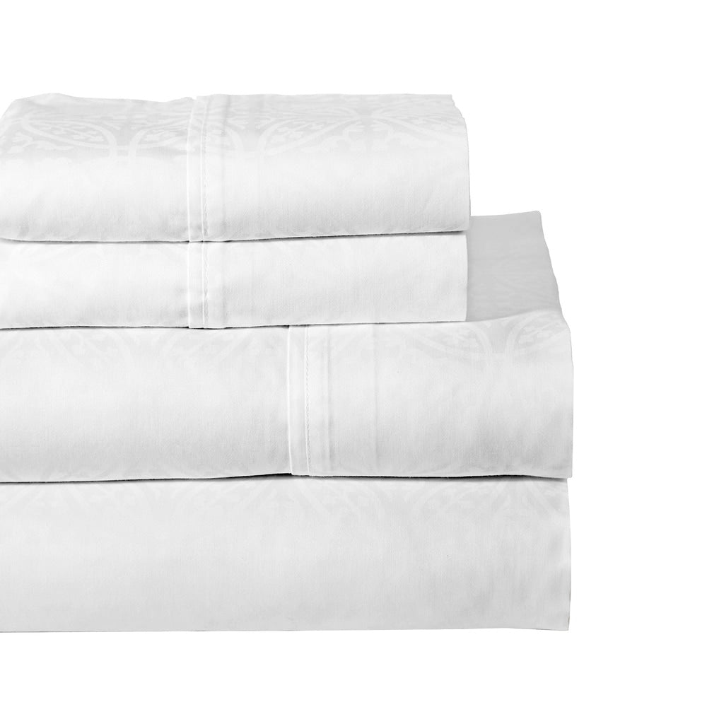 Parure de lit Pointehaven en coton peigné 300 fils imprimé ton sur ton