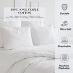 Parure de lit Pointehaven en coton à fibres longues, extra-profond, 400 fils au pouce carré