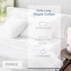 Parure de lit Pointehaven en coton à fibres longues, extra-profond, 400 fils au pouce carré