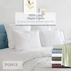 Parure de lit Pointehaven en coton à fibres longues, extra-profond, 400 fils au pouce carré